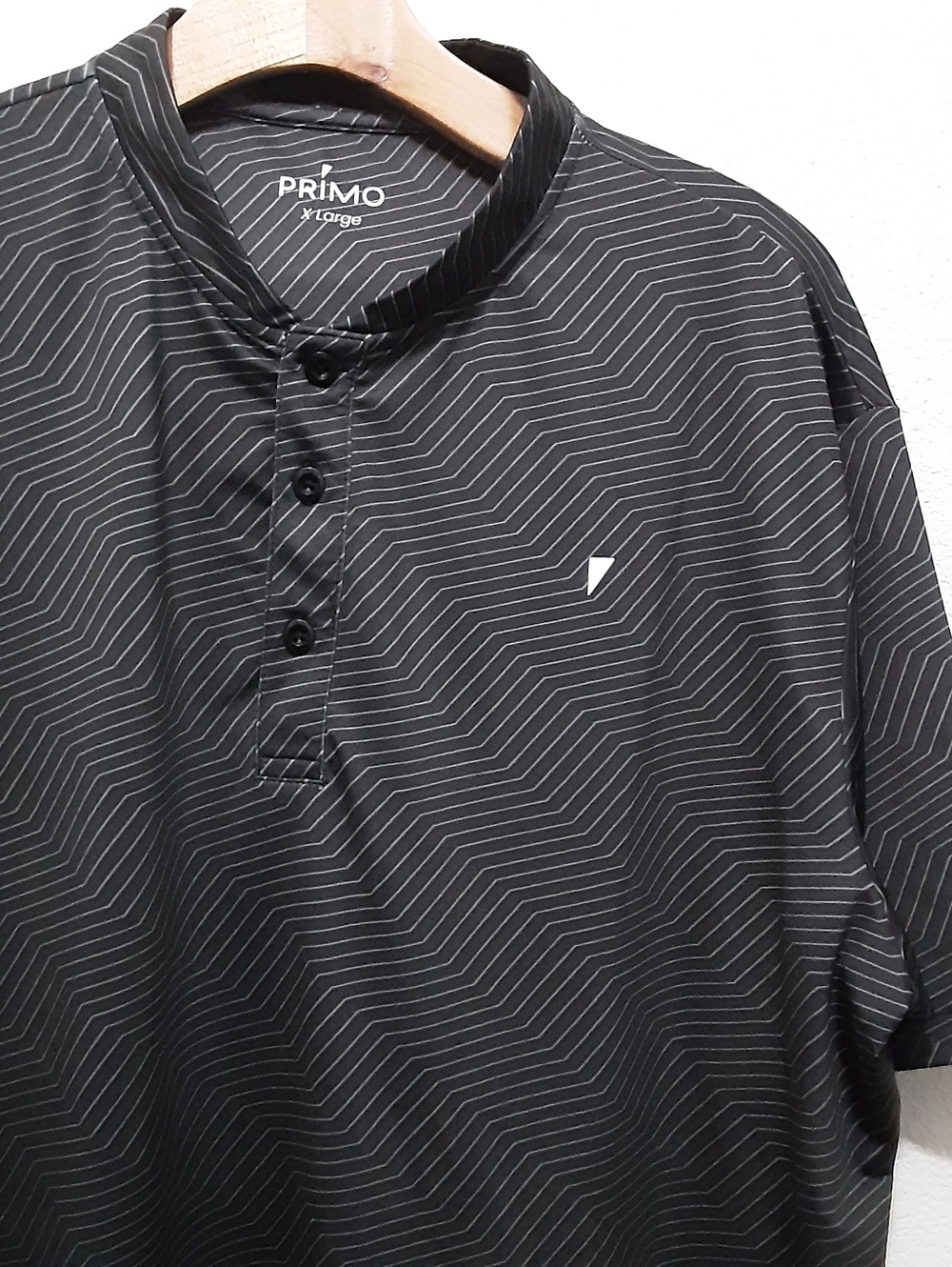 Primo Golf Polo Henley Shirt Geometric Lines